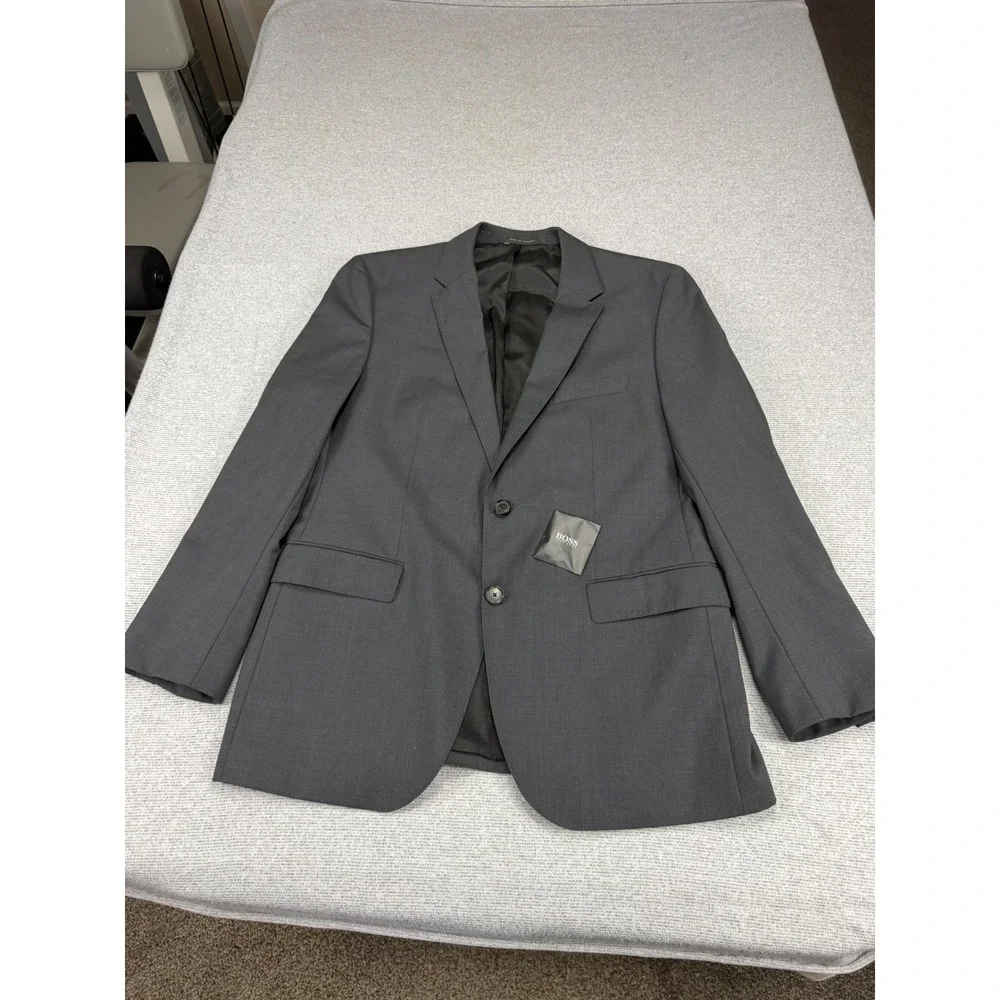 Hugo Boss Hugo Boss James4/Sharp6 Super 100 Grey Virgin Wool Blazer Mens US 42R